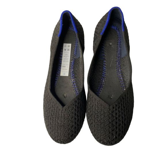 Rothy's honeycomb slip on shoes flats black women's size 6 no insoles - Picture 2 of 7